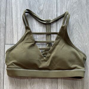Zyia Olive Green Strappy grid Bra
